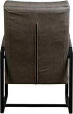 Grijze leren industriële design fauteuils - Rancho Leer Ste, Huis en Inrichting, Fauteuils, Nieuw, Ophalen of Verzenden, 50 tot 75 cm
