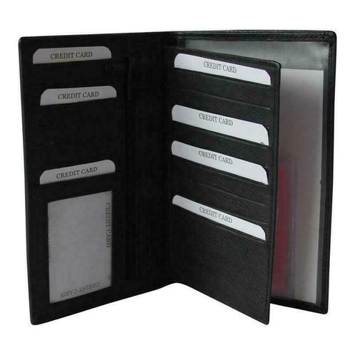 Leren portefeuille voor creditscards  autopapieren, Sieraden, Tassen en Uiterlijk, Portemonnees, Zwart, Nieuw, Overige merken