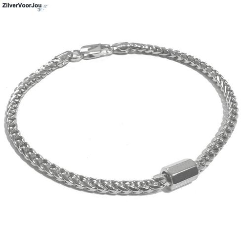 Zilveren franco italian schakelarmband, Sieraden, Tassen en Uiterlijk, Armbanden, Nieuw, Verzenden