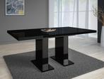 Eetkamertafel Glamour 160 - Zwart - Uitschuifbaar, Verzenden, Nieuw, 50 tot 100 cm, 150 tot 200 cm