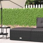 vidaXL Voetensteun met kussen poly rattan zwart, Tuin en Terras, Verzenden, Nieuw, Rotan