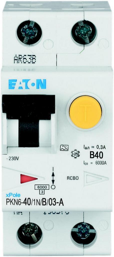 Eaton aardlekautomaat / 40A, 300mA, B-kar, 1P+N /, Doe-het-zelf en Verbouw, Elektra en Kabels, Nieuw, Ophalen of Verzenden
