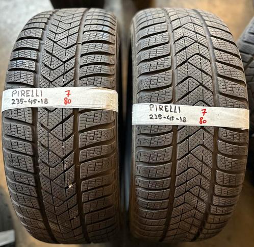 2x235-45-18 pirelli winter 7mm €80 per band 235 45 18, Auto-onderdelen, Banden en Velgen, 18 inch, Winterbanden, 235 mm, Personenwagen