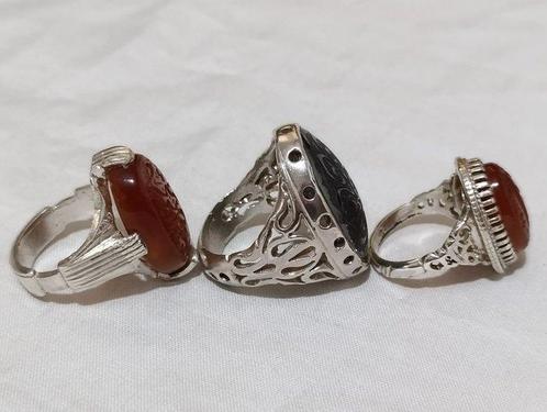 Zilver, Agaat & Hadid - Islamitische ambachtelijke ringen -, Antiek en Kunst, Kunst | Niet-Westerse kunst