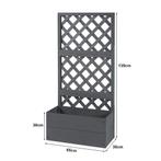 Plantenbak met latwerk Amstelveen HKC 135x65x30 cm grijs [en, Tuin en Terras, Verzenden, Nieuw