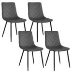 Set van 4 Fluwelen Eetkamerstoelen – Metalen Poten, Huis en Inrichting, Stoelen, Verzenden, Nieuw
