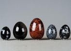 Rozenkwarts en Obsidiaan Ei - Hoogte: 13 cm- 2300 g - (6), Verzamelen