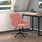 vidaXL Kantoorstoel draaibaar fluweel roze, Verzenden, Nieuw