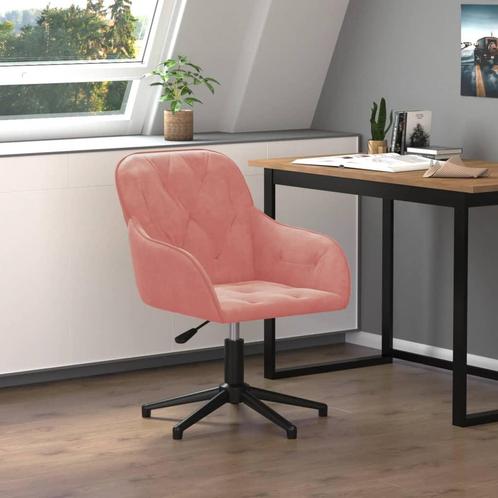 vidaXL Kantoorstoel draaibaar fluweel roze, Huis en Inrichting, Bureaus, Nieuw, Verzenden