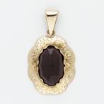 Zonder Minimumprijs - Hanger - 14 karaat Geel goud - Granaat, Sieraden, Tassen en Uiterlijk, Antieke sieraden