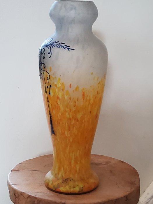 Vaas - Glas - Legras- Papillon, Antiek en Kunst, Antiek | Glas en Kristal