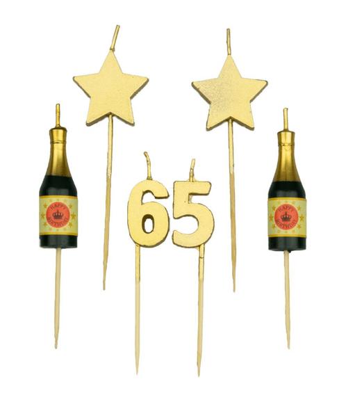 Kaarsjes 65 Jaar Champagne 17,5cm, Hobby en Vrije tijd, Feestartikelen, Nieuw, Verzenden
