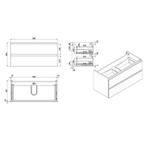 Wiesbaden Vision onderkast+2 laden 100x46 houtnerf grijs, Ophalen of Verzenden, Nieuw
