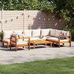 vidaXL 6-delige Loungeset met kussens massief acaciahout, Verzenden, Nieuw, Hout, Loungeset
