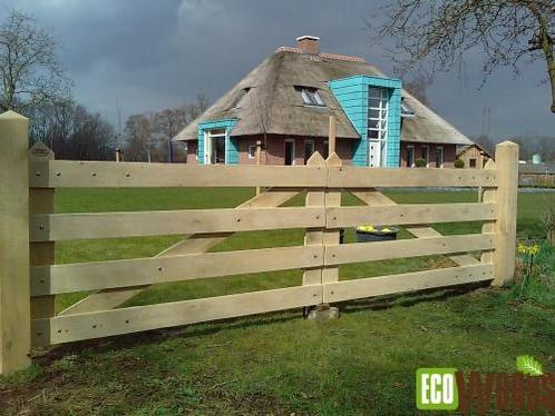 Waterlandhek 2-delig (Breedte: 3.50m, Soort: Douglas), Tuin en Terras, Tuinhekken en Hekwerk, Ophalen of Verzenden