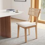 TRUUSK Eetkamerstoel, Rattan-rugleuning, Kunstleder-zitting,, Verzenden, Nieuw
