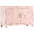 vidaXL Dressoir 110x35x70 cm massief mangohout lichtroze, Huis en Inrichting, Kasten | Dressoirs, 100 tot 150 cm, Verzenden, Nieuw