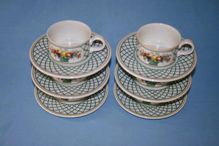 Villeroy & Boch - Basket Design - Kop en schotel (6) - Vitro, Antiek en Kunst, Antiek | Meubels | Tafels