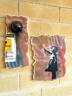 Mart Signed - BANKSY REMAKE BALLON GIRL BROKEN WALL STOP, Antiek en Kunst