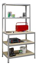 2dekans | Opbergrek Strong Work - metaal en houtlook - 100cm, Doe-het-zelf en Verbouw, Werkbanken, Ophalen of Verzenden, Zo goed als nieuw
