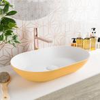 MONDIAZ ONNI Waskom solid surface 55cm kleur Ocher / Talc, Doe-het-zelf en Verbouw, Sanitair, Ophalen of Verzenden, Nieuw, Overige typen