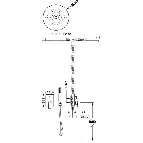 Regendoucheset Inbouw Tres Project Rond 38 cm Met, Doe-het-zelf en Verbouw, Sanitair, Ophalen of Verzenden