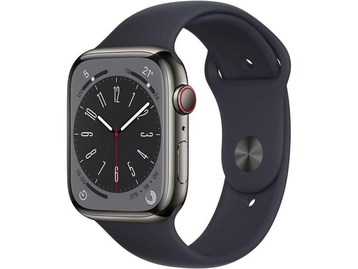 Apple Watch Series 8 - Smartwatch - GPS + Cellular - 45mm, Sieraden, Tassen en Uiterlijk, Smartwatches, Zo goed als nieuw, Verzenden