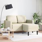 vidaXL 2-zitsbank met ligstoel L-vormig crèmekleurig 125 cm, Verzenden, Nieuw, Tweepersoons, Leer