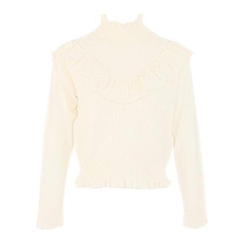 Liu Jo • korte trui met ruches • XS, Kleding | Dames, Truien en Vesten, Wit, Nieuw, Maat 34 (XS) of kleiner, Verzenden
