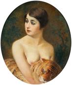 Emilio Magistretti (1851-1936) - Girl with Tiger