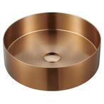 Waskom Sapho Aurum Rond 38 x 11 cm RVS Mat Koper, Doe-het-zelf en Verbouw, Sanitair, Ophalen of Verzenden, Nieuw