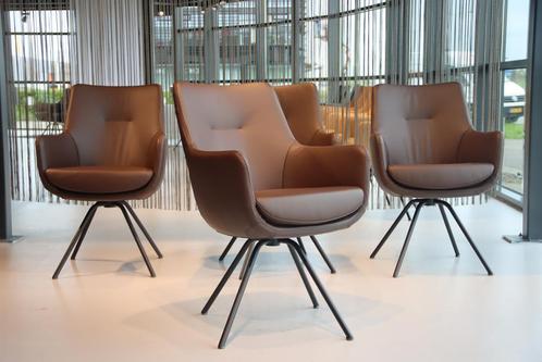 4 x eetkamerstoel Gealux Miami/Sanne/Seattle / draai / leer, Huis en Inrichting, Stoelen, Vier, Bruin, Nieuw, Leer, Ophalen of Verzenden