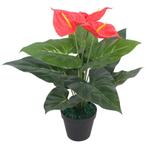 vidaXL Kunst anthurium plant met pot 45 cm rood en geel, Verzenden, Nieuw