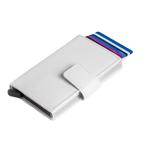 Figuretta Leren RFID Compact Cardprotector Metallic Zilver, Sieraden, Tassen en Uiterlijk, Overige merken, Overige kleuren, Verzenden