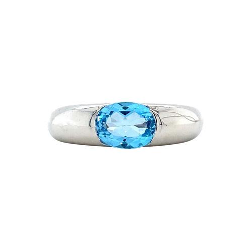 Witgouden ring met topaas 14 krt, Sieraden, Tassen en Uiterlijk, Ringen, Nieuw, Ophalen of Verzenden