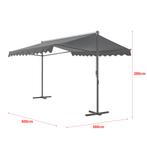 [pro.tec] Vrijstaande luifel Selenizza 5x3x2,6 m donkergrijs, Tuin en Terras, Verzenden, Nieuw