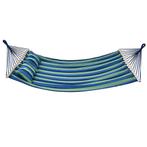 Duo hangmat groen/blauw 230x150 cm, Tuin en Terras, Nieuw, Meerpersoons, Opvouwbaar, Ophalen of Verzenden