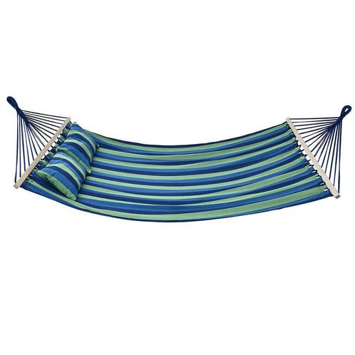 Duo hangmat groen/blauw 230x150 cm, Tuin en Terras, Hangmatten, Meerpersoons, Nieuw, Opvouwbaar, Buiten, Ophalen of Verzenden