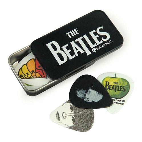 The Beatles blikje + plectrums 0.70 mm officiële merchandise, Verzamelen, Muziek, Artiesten en Beroemdheden, Gebruiksvoorwerp