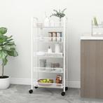 vidaXL Keukentrolley 5-laags 46x26x105 cm ijzer wit, Verzenden, Nieuw