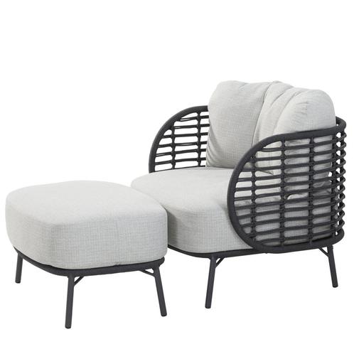 Fabrice lounge balkonset 2 delig antraciet rope 4 Seasons, Tuin en Terras, Tuinsets en Loungesets, Nieuw, Ophalen of Verzenden