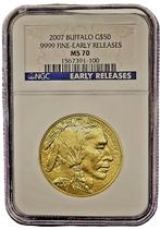 Gouden American Buffalo 1 oz 2007 NGC MS70, Postzegels en Munten, Munten | Amerika, Goud, Losse munt, Verzenden, Midden-Amerika