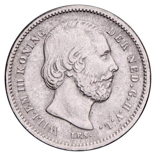 25 Cent 1887 Willem III Fr+, Postzegels en Munten, Munten | Nederland, Verzenden