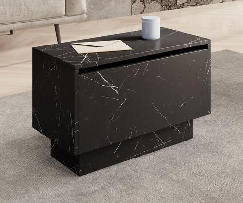 Meubella | salontafel zwart marmerlook met klep 30x60x40cm, Huis en Inrichting, Tafels | Salontafels, 50 tot 100 cm, Nieuw, Minder dan 50 cm