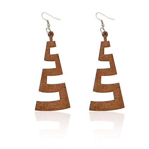Houten Oorbellen | Zig Zag, Sieraden, Tassen en Uiterlijk, Oorbellen, Nieuw, Ophalen of Verzenden