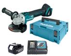 Makita DGA504ZJ + BL1830B + DC18RC 18V li-Ion accu haakse, Nieuw, Ophalen of Verzenden