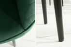 Elegante armleuningstoel TURIJN smaragdgroen fluweel met, Huis en Inrichting, Stoelen, Ophalen of Verzenden, Nieuw