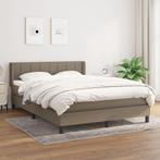 vidaXL Boxspring met matras stof taupe 140x190 cm, Verzenden, Stof, Nieuw, Tweepersoons