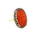 Gouden ring met bloedkoraal 14 krt