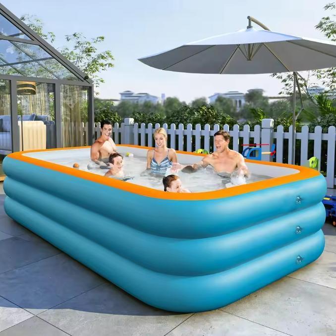 Opblaasbaar Familiezwembad – Groot PVC Rechthoekig, Duurzaam, Tuin en Terras, Zwembaden, Nieuw, Verzenden